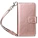 ULAK iPhone 5s Case, iPhone 5 Case, iPhone 5s/5/SE Wallet Case, Fashion PU Leather Magnet Wallet Flip Case Cover with Built-in Credit Card/ID Card Slots for 5s 5G 5 SE,Rose Gold