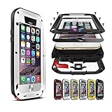 iPhone 6s Plus Case,PERSTAR Shockproof Dust/Dirt/Snow Proof Aluminum Metal Gorilla Glass Protection Case Cover for Apple iPhone 6 Plus/iPhone 6s Plus (White)