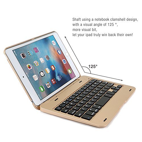 iPad Mini 4 Keyboard Case, iEGrow F1+ Ultra Slim Clamshell Lightweight Keyboard Case for iPad Mini 4 Model A1538/A1550(Gold) - Thumbnail 5