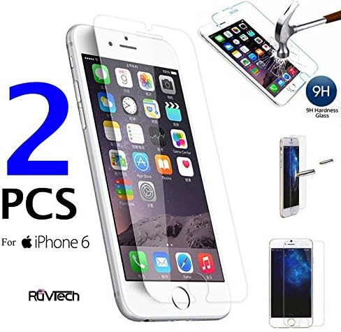 2x Screen protector, iPhone 6 RuvTechTM HD Clear Tempered Glass, Highest Quality (2PCS iPhone 6 Glass)