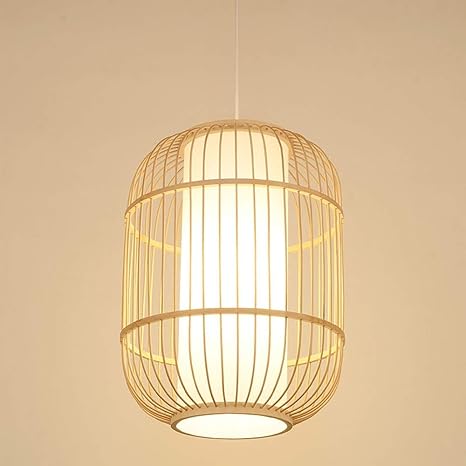 Modern Bamboo Ceiling Lighting Fixture Work Hand Knitted Bamboo