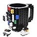 KYONNE Build-on Brick Mug, Building Blocks Coffee Cup, Unique Christmas Gift Idea, Compatible with lego (Black)