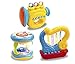 Liberty Imports Musical Instrument Toys, 3 in 1 Toddler Electronic Light Up Interactive Drum Trumpet Harp Learning Set for 18 Months 1-3 Year Olds