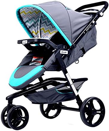 Ultralight Jogging Stroller All-Terrain Jogging Stroller Fold Jogger Click Connect Stroller (Blue-Lips)