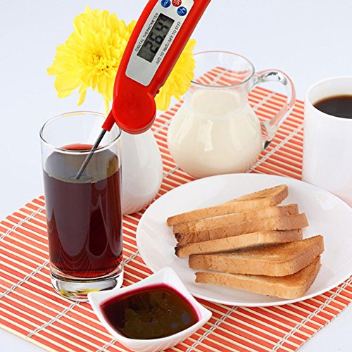CactusAngui Instant Read Digital Cooking Thermometer Long Sensitive Fold Probe Large Digits Black