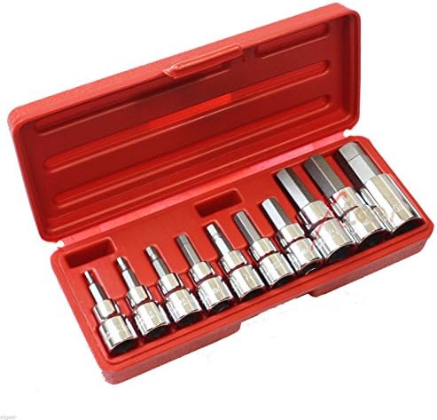 10pc Drop Forged Metric 3/8" &amp; 1/2" Drive Hex Key Allen Head Socket Bit Set New