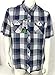 Orvis Men's Short Sleeve Woven Tech Shirt (Navy Grid, XL)