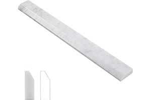 Diflart 10-Pack Carrara White Marble Pencil Trim, 3/8 x 12 Inch, Polished, Marble Pencil Liner Molding Bullnose Bathroom Kitc