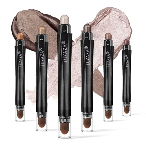 LUXAZA 6PCS Eyeshadow Stick Makeup Sets, Smoky Brown Cream Eye... 51XFl+6COcL