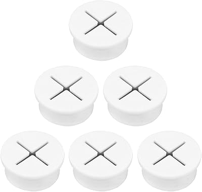 Jagowa 6 Pieces 25mm White Rubber Cable Grommet Wire Desk Cover
