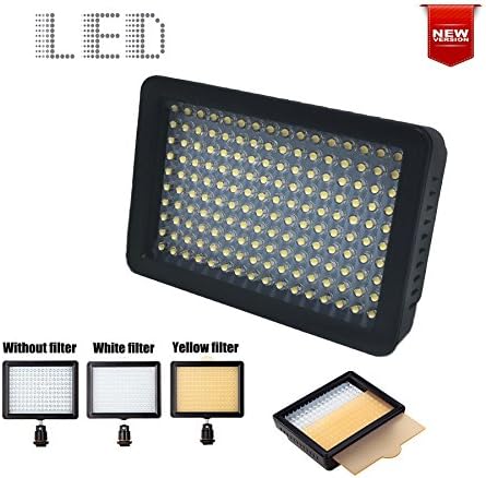 160 LED Photo Video Light for DSLR Camera and Camcorder. Ultra Bright &amp; Dimmable Studio Video Light Panel w/ Camera Mount &amp; Filters for SONY Canon Nikon Pentax Panasonic Samsung Digital SLR (160LED)
