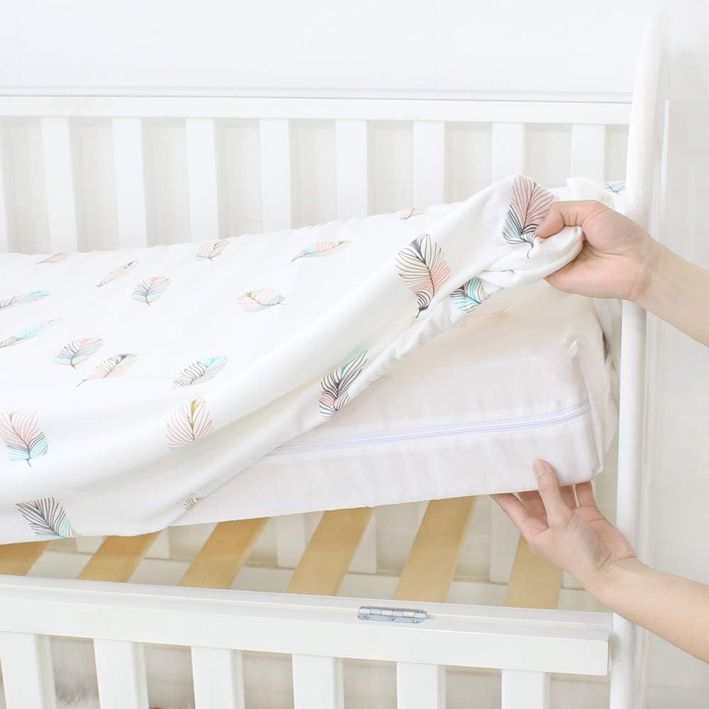 100 Coton Draps Housse 60x1 Cm Design De Plumes Lifetree Draps Pour Lit Bebe Matelas Et Linge De Lit La Chambre De Bebe Dwteam In