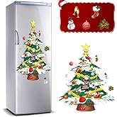 9 Pieces Christmas Tree Refrigerator Magnets Decor Tree Snowman Magnets Set | Xmas Magnetic Christmas Refrigerator Stickers Decoration for Christmas Holiday Refrigerator Metal Door Decor
