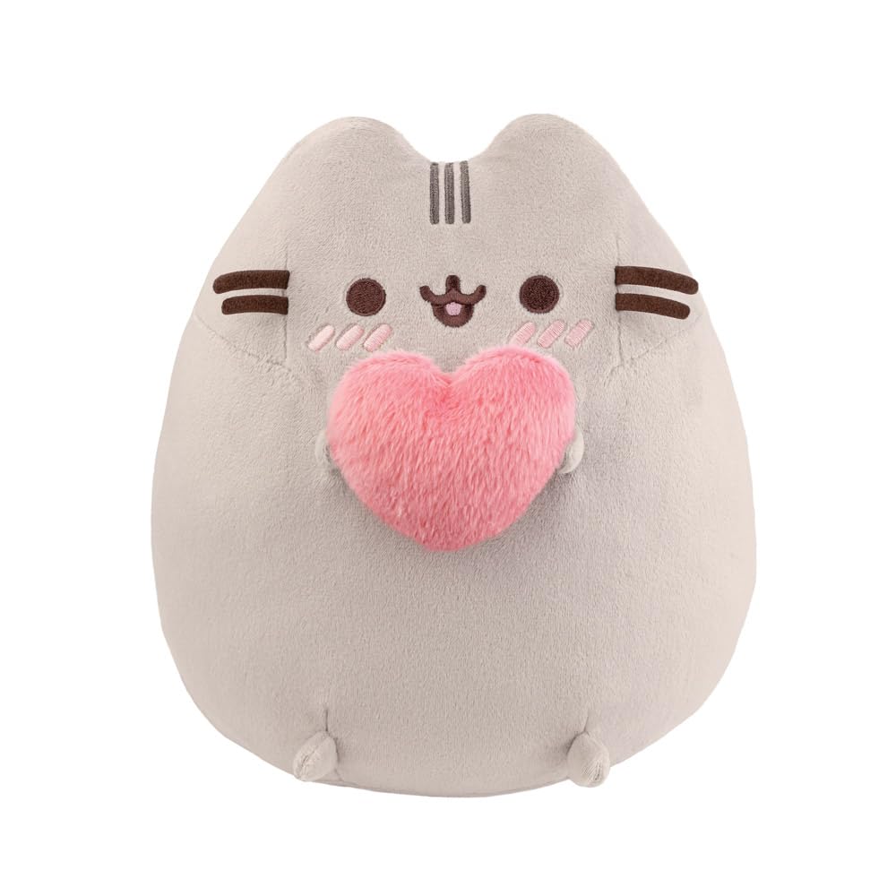 AURORA, 61572, Pusheen with Heart, 9In, Soft Toy, Grey