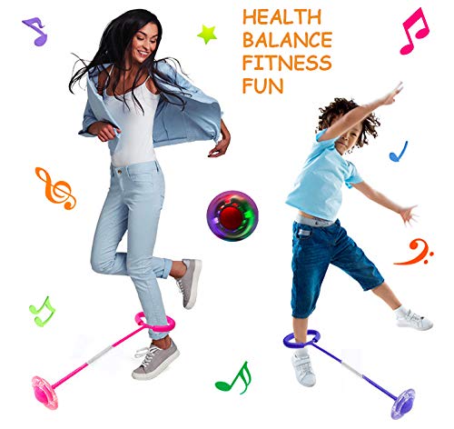 Todos Aman Foldable Flashing LED Skip Swing Jumping Wheel, Cool, Health, Fun, Sports, Fitness, Exercise, Coordination, Balance, Fat Burning for Both Adults and Kids, Great Gift Choice (1-Pack, Blue) - Thumbnail 7