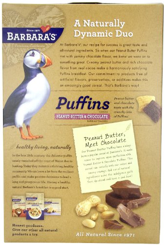 Barbara's Puffins Cereal, Peanut Butter & Chocolate, 10.5 Ounce (Pack of 4) - Thumbnail 4