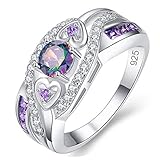 HEZAVO Stone Friendship Engagement Wedding Rings