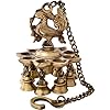 Two-Moustaches-Brass-Hanging-Peacock-Deepak-With-Bells-And-Chain