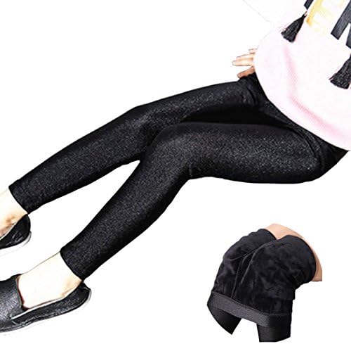 Weigou Winter Warm Girls Leggings Pants Shiny Fleece Lined Stretch Leggings Kids Thick Trousers