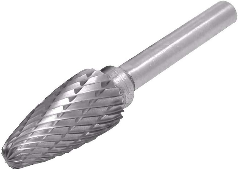 Momoo Carbide Burr 12mm Dia 25mm Tree Shape Double Cut Tungsten Carbide Rotary File Cutting Burs Tool Rotary Drill Die Grinder Bits NEW