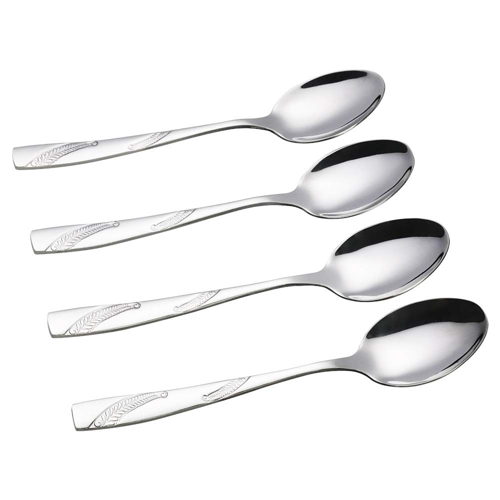 Bringer 12 Piece Stainless Steel Dessert Spoon, Small Spoons