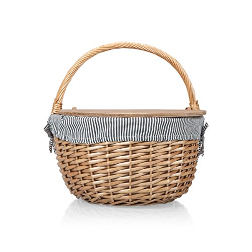 5 Picnic+Country+Basket+White+Striped