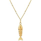 MIJENITI Beach Charm Necklaces Gold Sliver Fish Drop Necklace for Women Dainty Beach Jewelry
