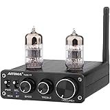 [2021 Upgrade] AIYIMA Tube T7 Audio 6N3 Tube Preamp Bluetooth 5.0 Warm Vacuum Buffer Preamplifier with Treble Bass Tone for H