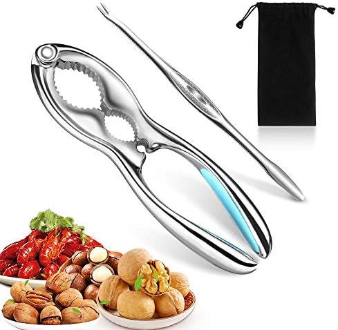 Seafood Tools Set Nuts Pick Forks Lobster Crab Leg Cracker Sheller Lobster Plier Walnut Clip Nut Cracker Zinc Alloy Heavy Duty Chestnut Clamp Pecan Nutcracker Hawaii Nuts Multifunctional Tool