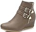 Dream Pairs New Women's GHILE Fashion Double Buckle Side Zipper Platform Wedge Heel Shoes Booties
