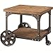 Coaster Home Furnishings Shepherd End Table with Casters Rustic Brown