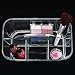 mDesign Plastic Makeup Storage Organizer Caddy Tote, Divided Basket Bin, Handle for Bathroom, Hold Eyeshadow Palettes, Nail Polish, Brushes, Shower Essentials, Small, Lumiere Collection, 2 Pack, Clear