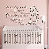 Wall Sticker Quote Winnie The Pooh Quote Wall Sticker Vinyl Sticker Decals Quotes Braver Stronger Smarter Wall Decor Nursery Baby Room