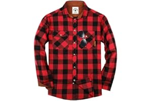 TARAINYA Men's Flannel Plaid Shirt Button Up Casual Long Sleeve Corduroy Lined Shirt with Pockets