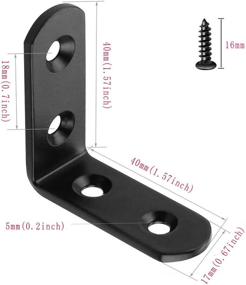 Repuhand 10 Pcs Corner Bracket L Right Angle Brackets 90 Degree Angle Braces with Screws for Wardrobes Cabinets,Furniture Making - Image 3