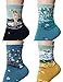 OSABASA Womens Art Patterned Casual Crew Socks(KWMS0329)