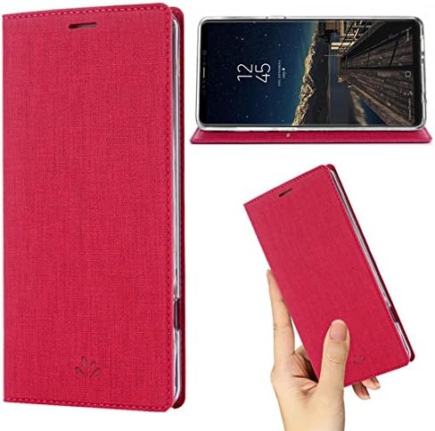 Samsung Galaxy Note 8 Case,PU Leather Wallet Slim Thin Case Flip Folio [Kickstand Feature] with ID&amp;Credit Card Holder TPU Bumper Full Cover Case for Galaxy Note 8 (Rose)