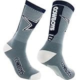 Dallas Cowboys Cool Grey Jump Key Socks, Large