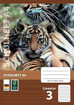 STYLEX 29803 Schulheft Lineatur 3, DIN A4