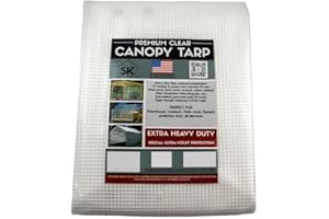 Skilcut Clear Extra Heavy Duty 16 Mil Poly Tarp Fiber Reinforced Greenhouse/Agriculture/Garden/Farm 7x10