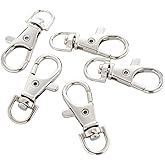 EORTA 50 Pcs 38MM Lobster Claw Clasp Stainless Steel Swivel Clasps Trigger Snap Hooks Landyard Clip Jewelry Findings for Keychain Sewing Craft DIY, Silvery