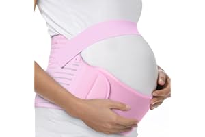 FORTEMOTUS Pregnancy Support Belt, 3 in 1 Pregnancy Belly Band Support Abdominal Binder, Lightweight, Breathable and Adjustab