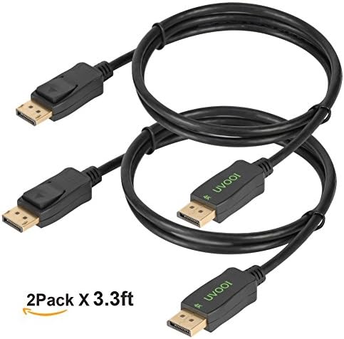 Display Port Cable 3ft 2-Pack,UVOOI 3ft Displayport to Displayport 1.2 Cable Gold Plated - 4k 60HZ