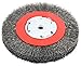 Forney 72750 Wire Bench Wheel Brush, Narrow Face Coarse Crimped with 1/2-Inch and 5/8-Inch Arbor, 6-Inch-by-.014-Inch