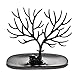 Tinksky Bracelet Necklace Holder Black Jewelry Organizer Stand Ring Tray Deer Antler Tree Design (Black)