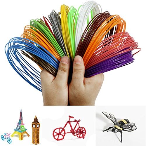 Lukher 3D Pen Filament Refills - 1.75mm ABS Pack of 15 Unique Colors, 21 Feet Each Color