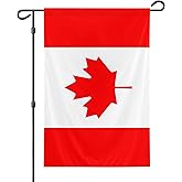Canada Garden Flag, 12x18 Inch Double-Sided, Vivid Color Red Maple Leaf Canadian National Yard Flags, for Indoor Outdoor Party Home Lawn Decor