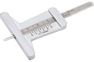 Depth Gauge, 0 to 50mm Depth Gage General Tools, Digital Tyre Gauge, Tire Measuring Tool for Digital Calipers