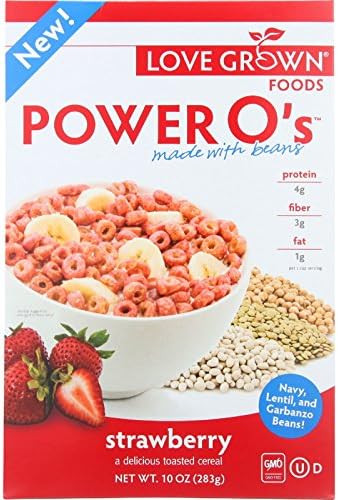 Love Grown Foods Cereal - Power Os - Strawberry - 10 oz - case of 6 - Wheat Free-Vegan