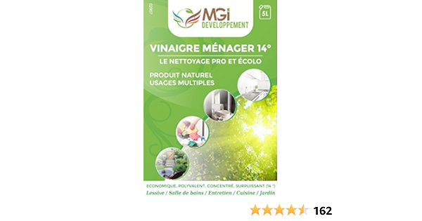 MGI DEVELOPPEMENT - Vinagre blanco, de 14º, 5 L, para limpiar ...